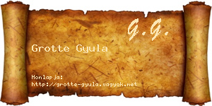 Grotte Gyula névjegykártya